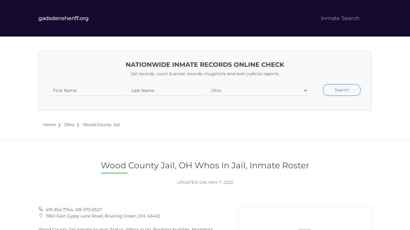Wood County Jail, OH Inmate Roster, Whos In Jail